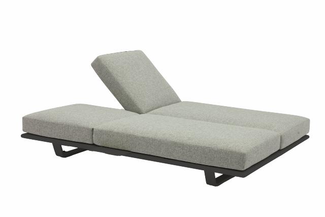 STAY FLEX double sunlounger charcoal frame + pillow ashgrey