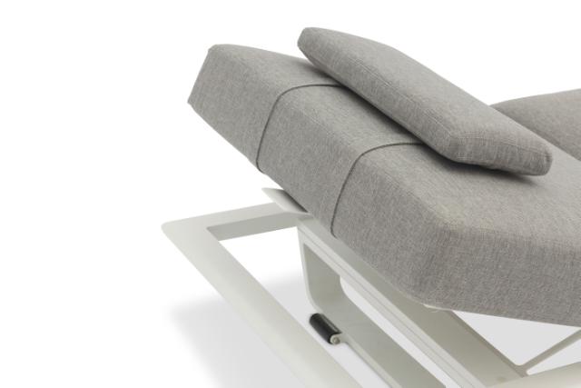 STAY FLEX single sunlounger white frame + pillow ashgrey