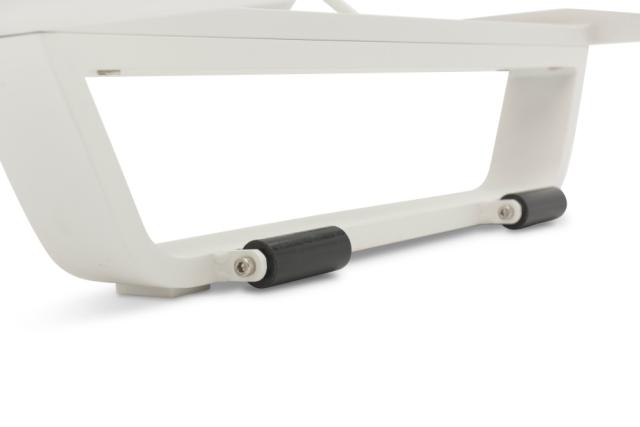 STAY FLEX triple sunlounger white frame + pillow ashgrey
