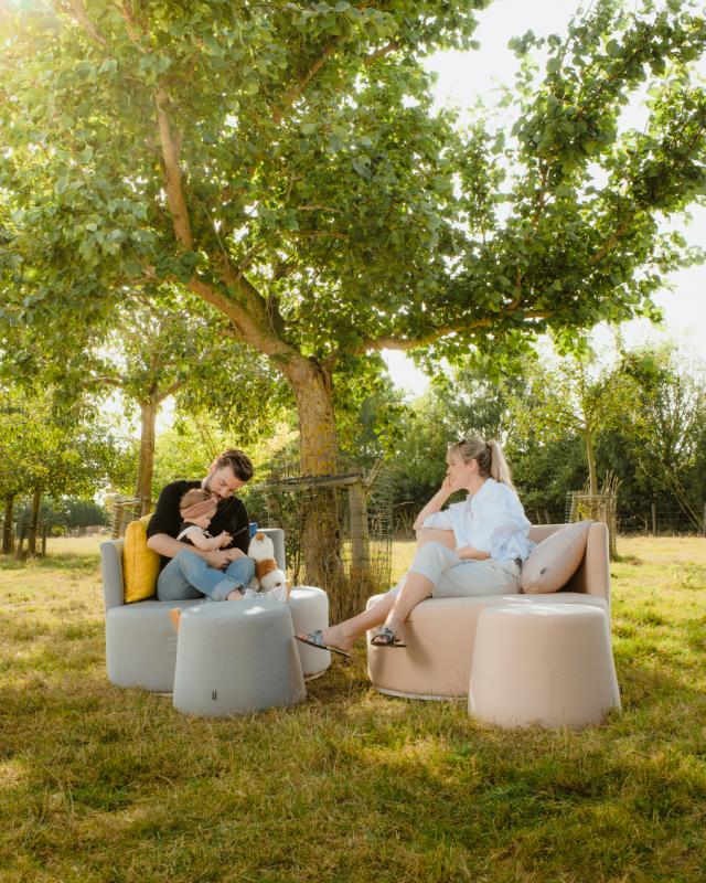 STAY LOOP POUF Lead Chiné