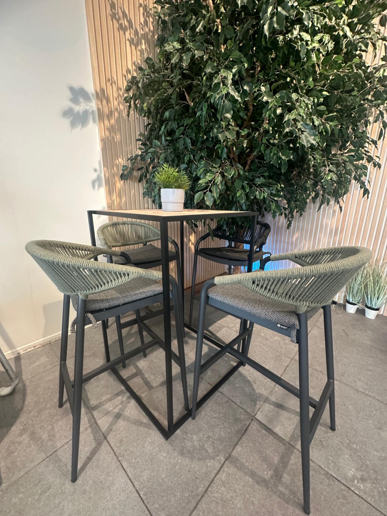 STAY NATURAL Rope Bar Chair green rope (incl. kussen)