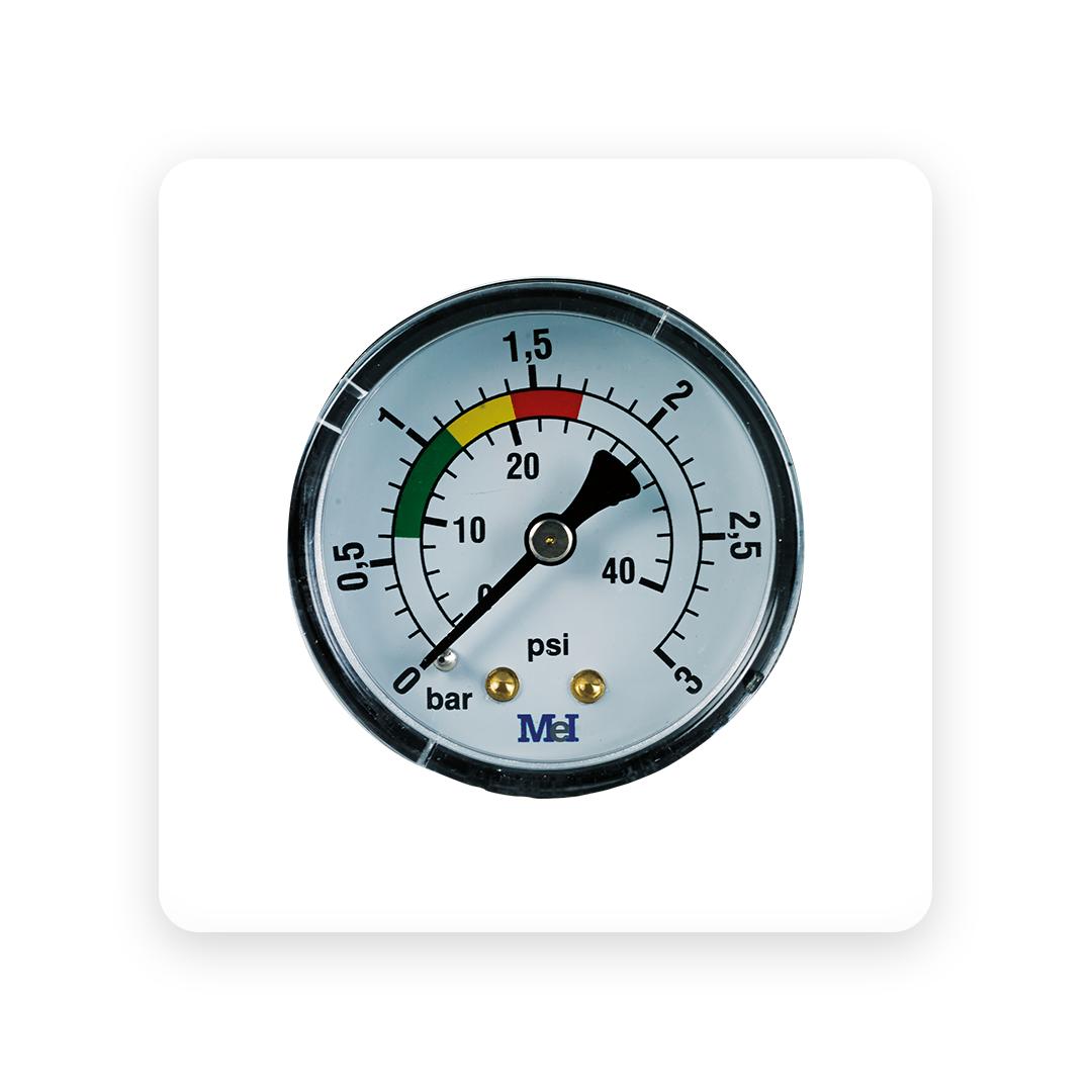Manometer achteraansluiting